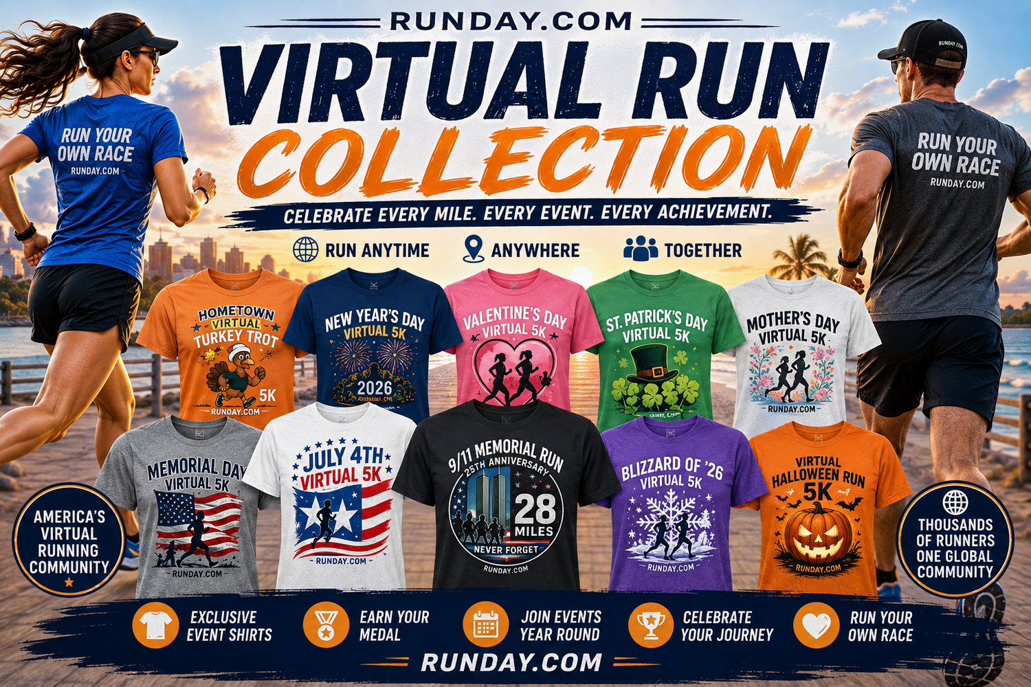 Virtual Run Shirts & Virtual Race T-Shirts | Runday